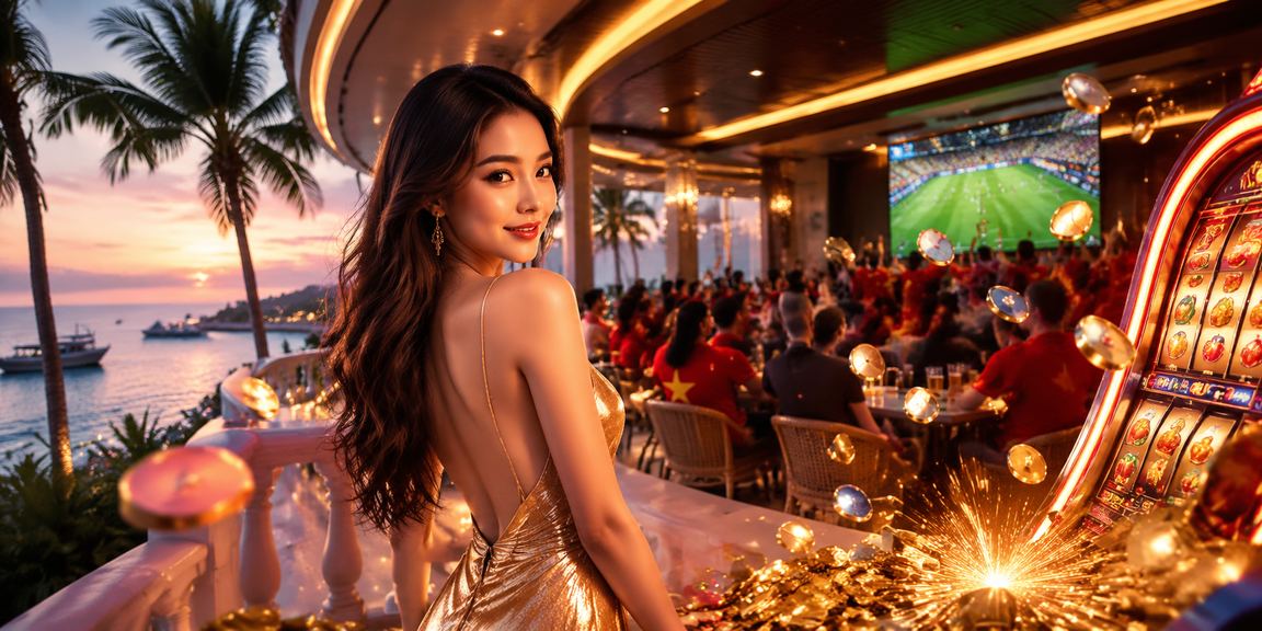Người chơi trải nghiệm Slot game trên điện thoại tại bãi biển Phú Quốc